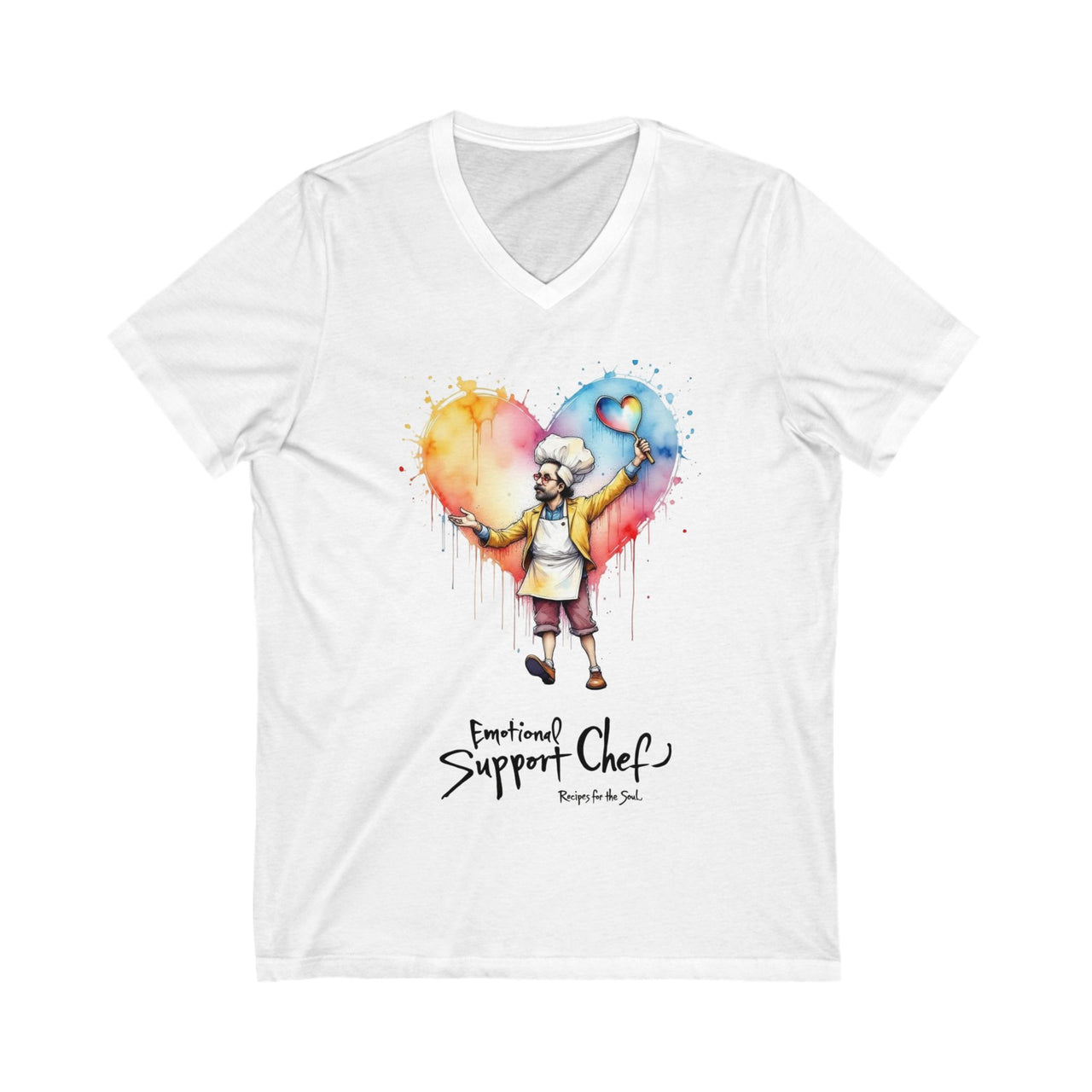 Emotional Support Chef V-Neck Tee - Unisex Jersey Shirt