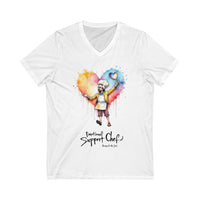Emotional Support Chef V-Neck Tee - Unisex Jersey Shirt