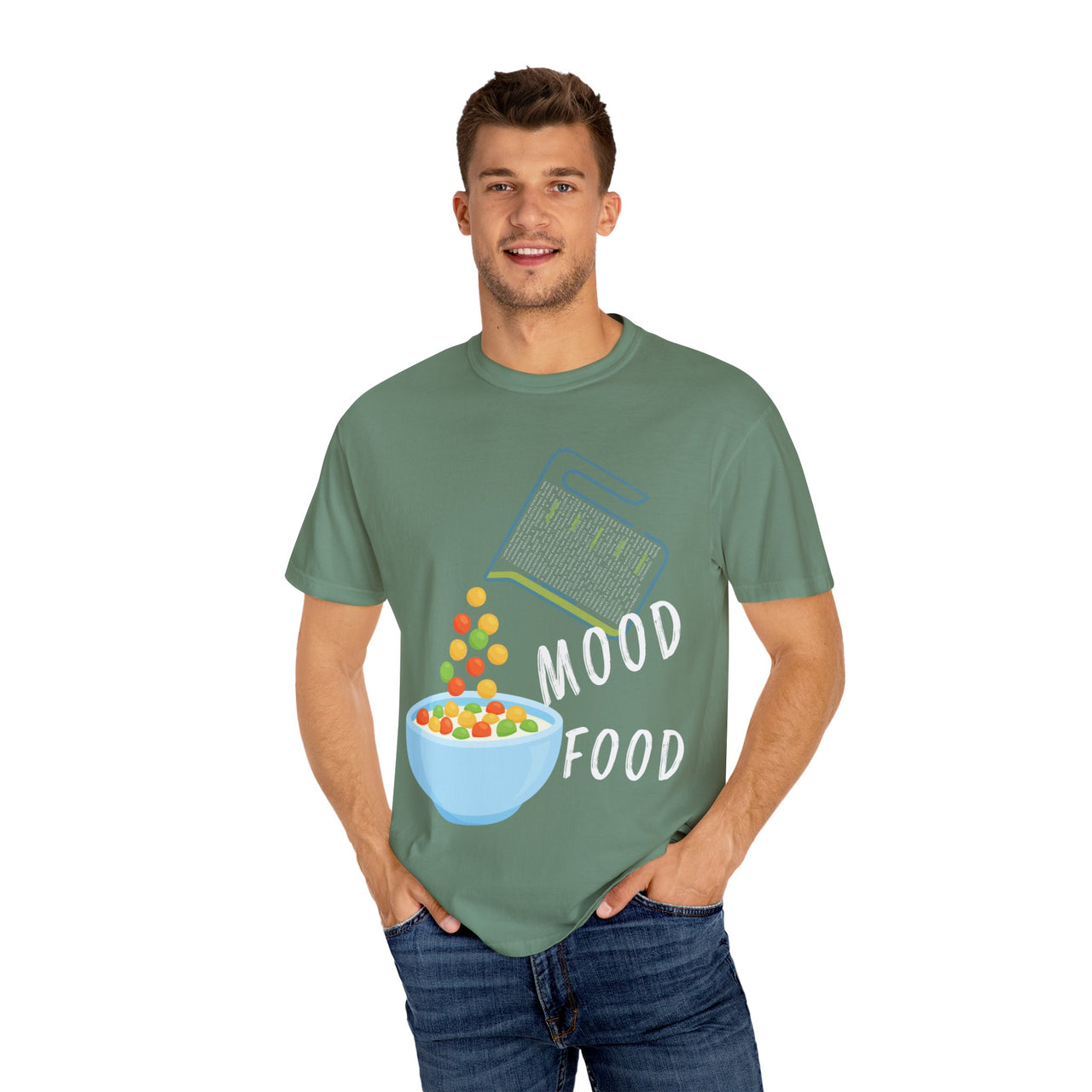 Mood Food T-Shirt - Fun Unisex Garment-Dyed Tee for Food Lovers & Mood Lifting Gifts