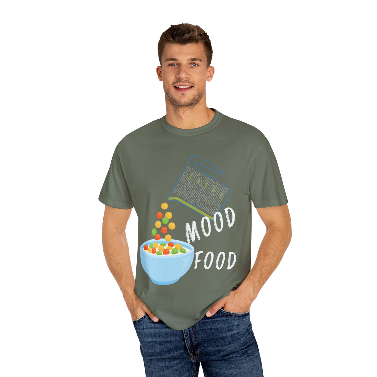 Mood Food T-Shirt - Fun Unisex Garment-Dyed Tee for Food Lovers & Mood Lifting Gifts