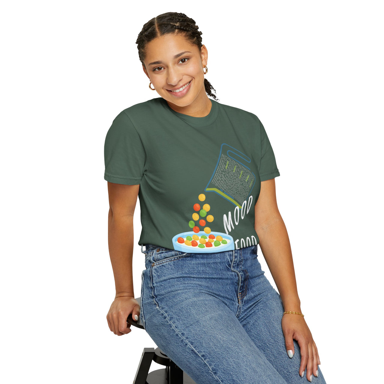 Mood Food T-Shirt - Fun Unisex Garment-Dyed Tee for Food Lovers & Mood Lifting Gifts