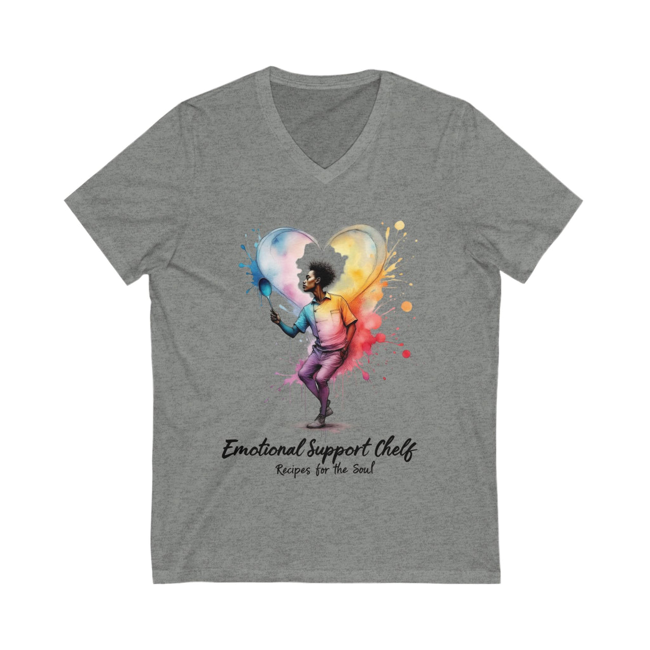 Emotional Support Chef V-Neck Tee | Inspirational Shirt for Mood Lovers