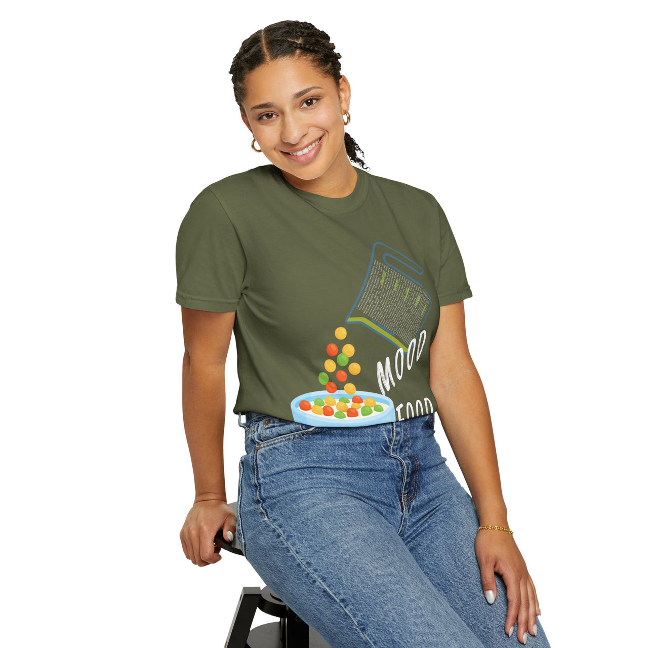 Mood Food T-Shirt - Fun Unisex Garment-Dyed Tee for Food Lovers & Mood Lifting Gifts