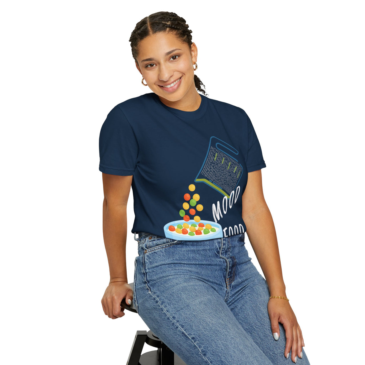 Mood Food T-Shirt - Fun Unisex Garment-Dyed Tee for Food Lovers & Mood Lifting Gifts
