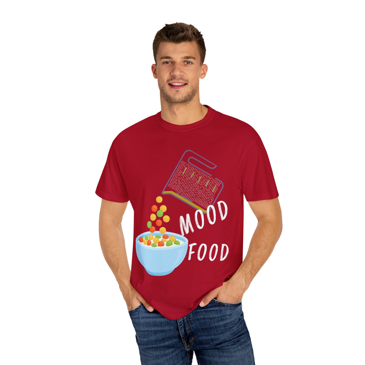 Mood Food T-Shirt - Fun Unisex Garment-Dyed Tee for Food Lovers & Mood Lifting Gifts