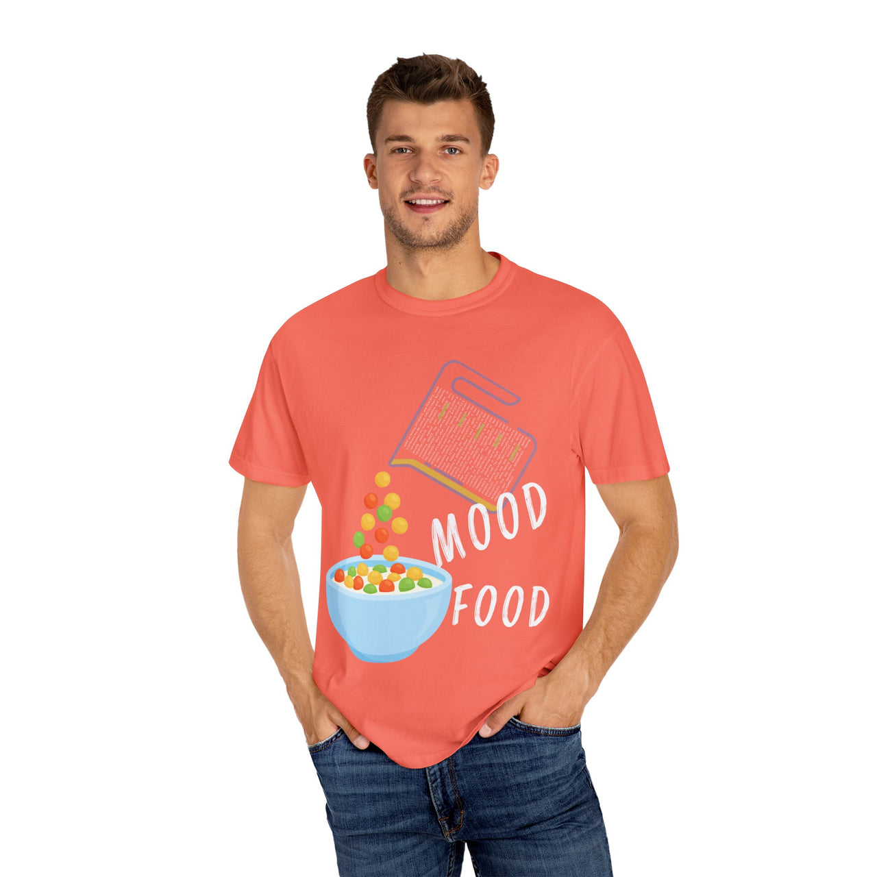 Mood Food T-Shirt - Fun Unisex Garment-Dyed Tee for Food Lovers & Mood Lifting Gifts