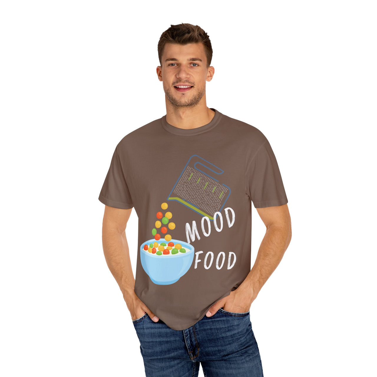 Mood Food T-Shirt - Fun Unisex Garment-Dyed Tee for Food Lovers & Mood Lifting Gifts