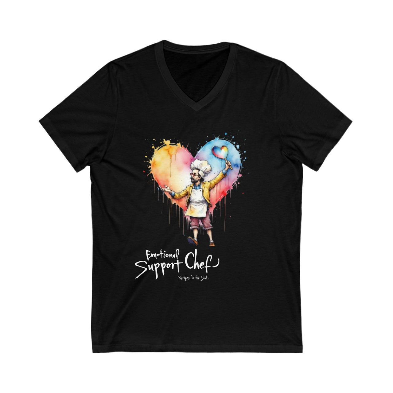 Emotional Support Chef V-Neck Tee - Unisex Jersey Shirt