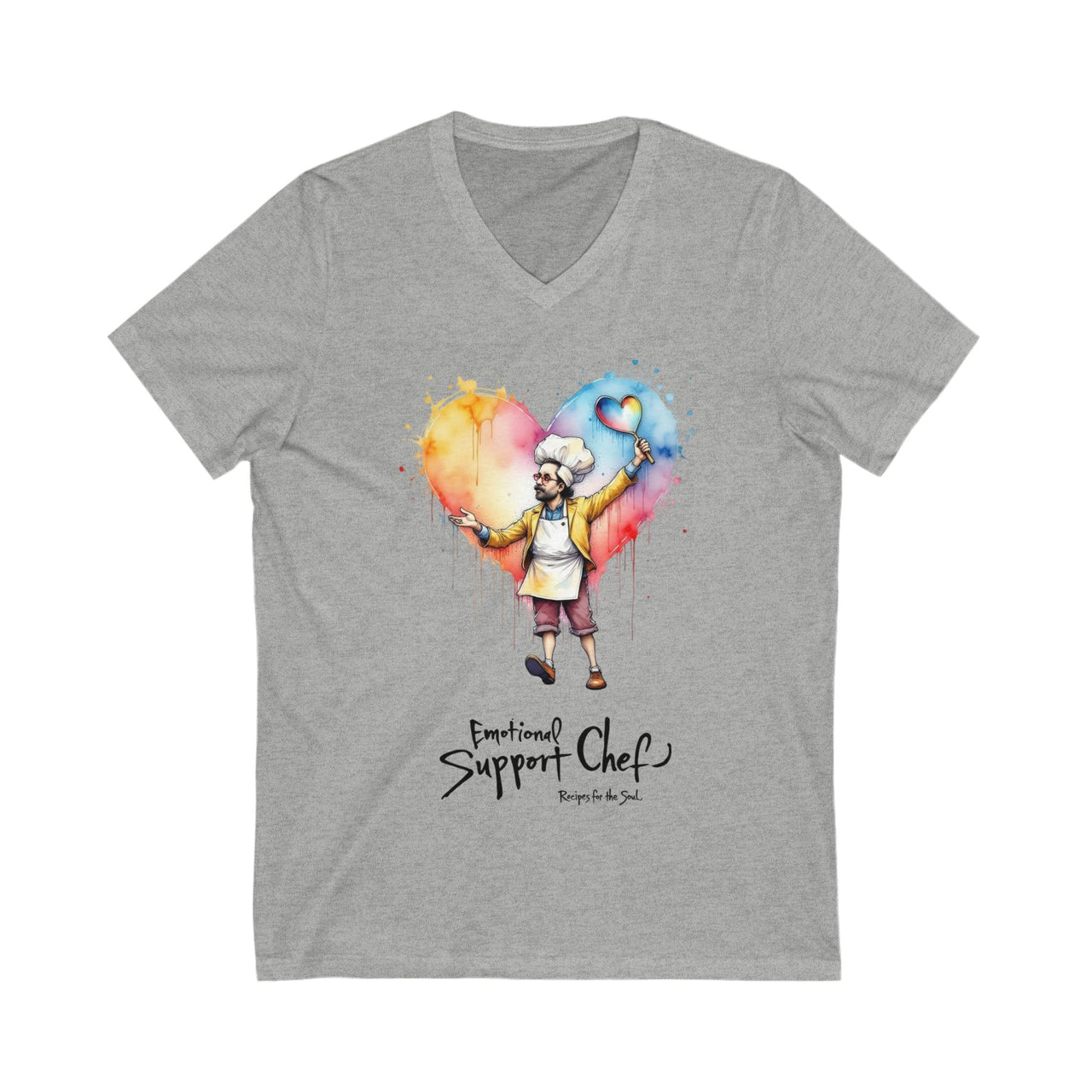 Emotional Support Chef V-Neck Tee - Unisex Jersey Shirt