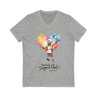 Emotional Support Chef V-Neck Tee - Unisex Jersey Shirt