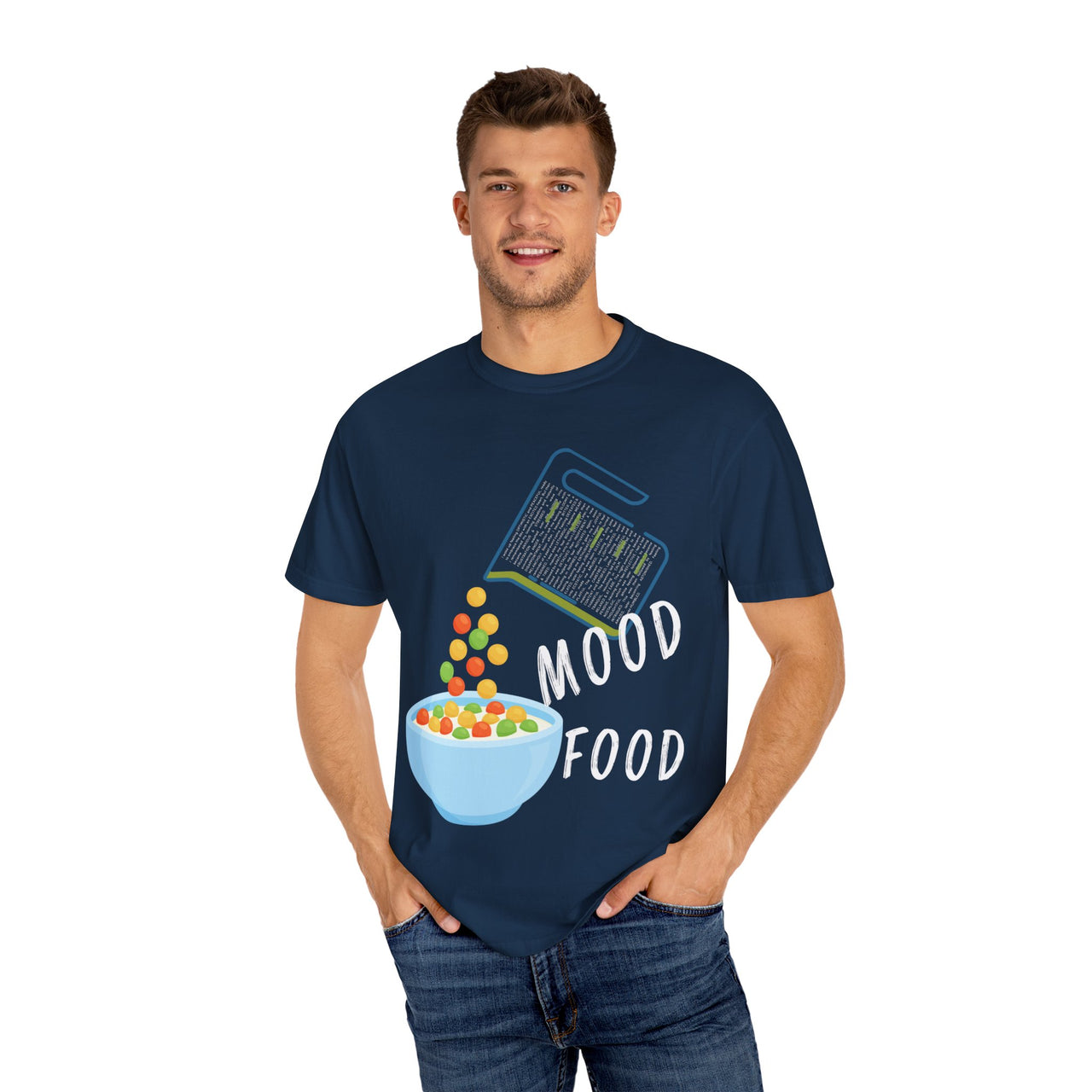 Mood Food T-Shirt - Fun Unisex Garment-Dyed Tee for Food Lovers & Mood Lifting Gifts