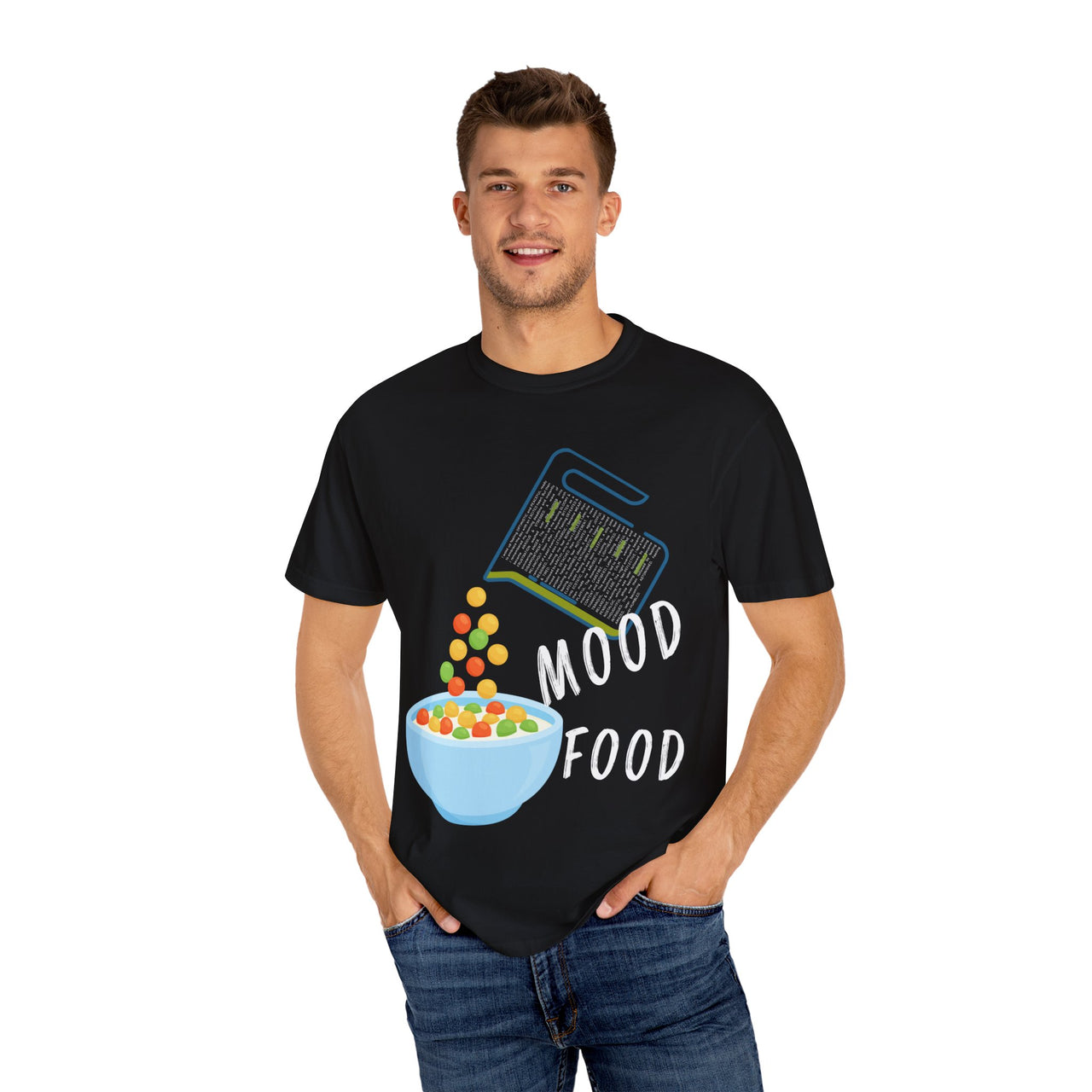 Mood Food T-Shirt - Fun Unisex Garment-Dyed Tee for Food Lovers & Mood Lifting Gifts