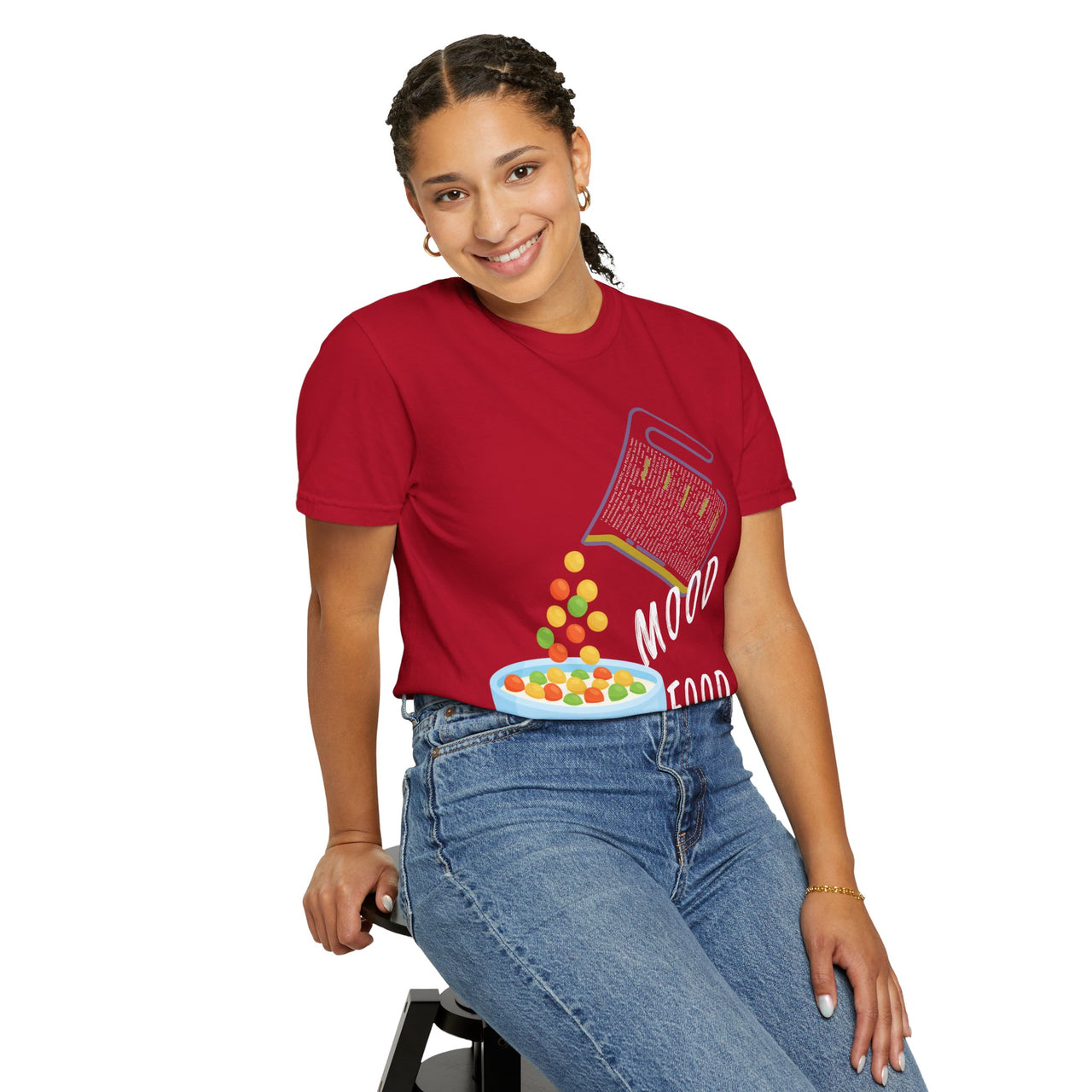 Mood Food T-Shirt - Fun Unisex Garment-Dyed Tee for Food Lovers & Mood Lifting Gifts