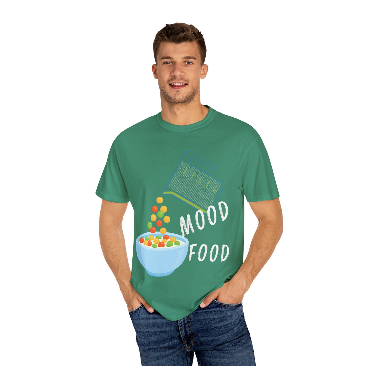 Mood Food T-Shirt - Fun Unisex Garment-Dyed Tee for Food Lovers & Mood Lifting Gifts