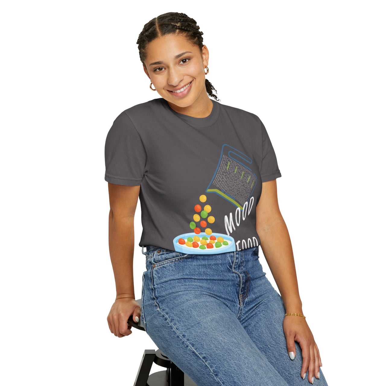 Mood Food T-Shirt - Fun Unisex Garment-Dyed Tee for Food Lovers & Mood Lifting Gifts