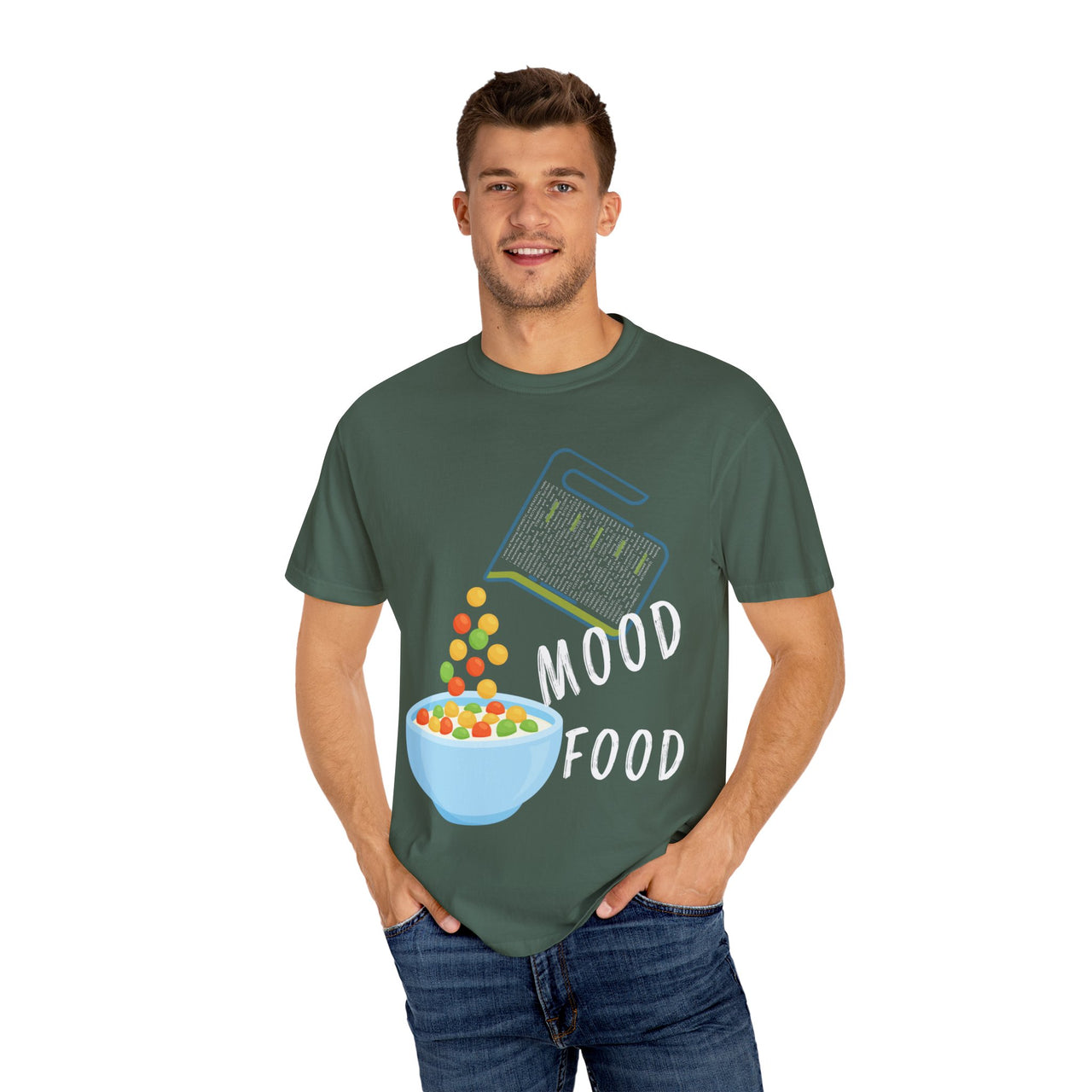 Mood Food T-Shirt - Fun Unisex Garment-Dyed Tee for Food Lovers & Mood Lifting Gifts