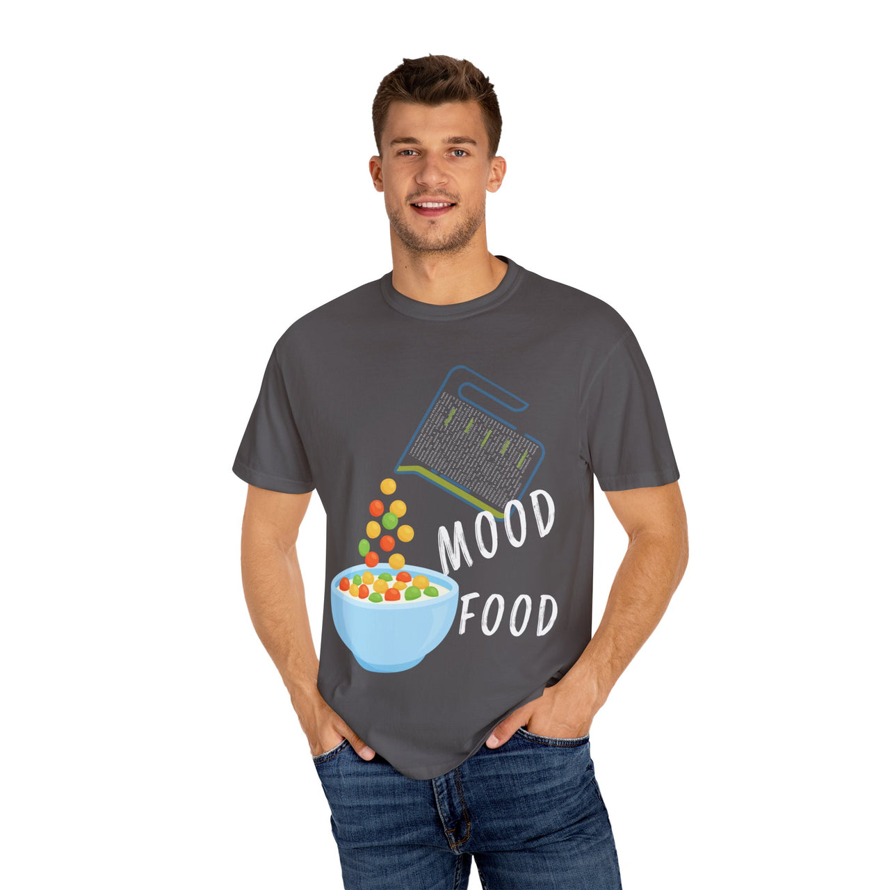 Mood Food T-Shirt - Fun Unisex Garment-Dyed Tee for Food Lovers & Mood Lifting Gifts