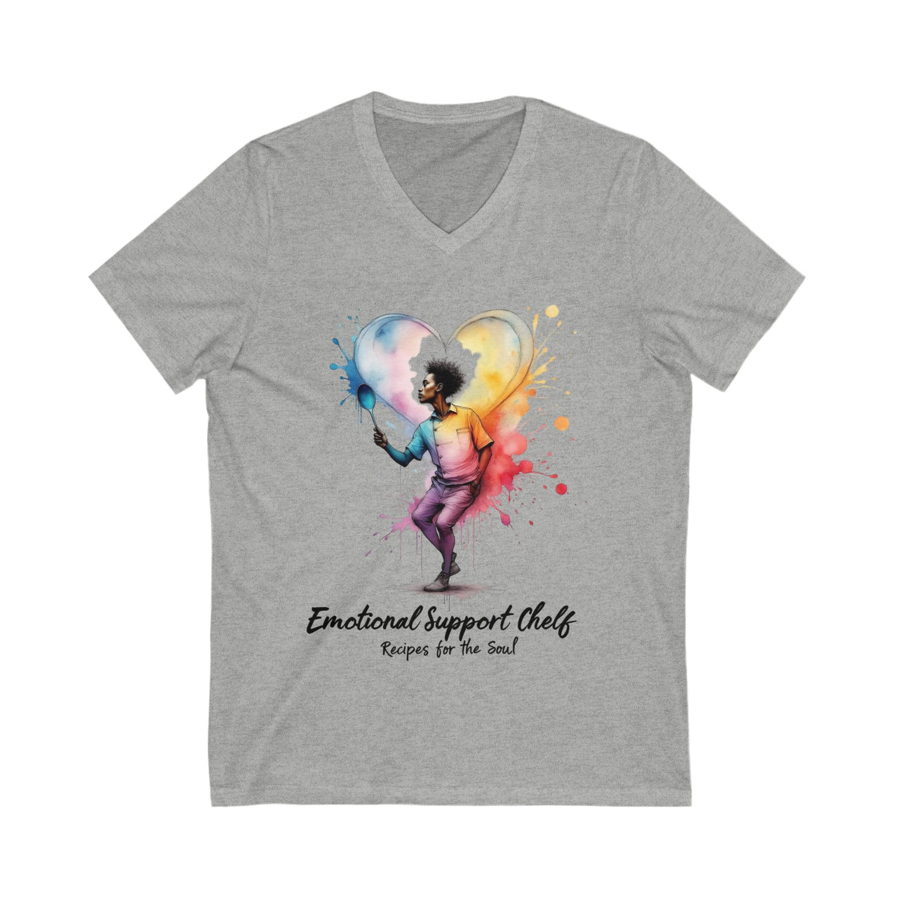 Emotional Support Chef V-Neck Tee | Inspirational Shirt for Mood Lovers